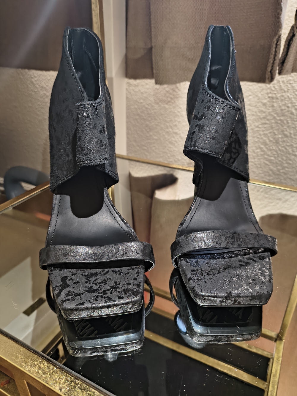 DKNY Black Open-Toe Block Heel Sandals